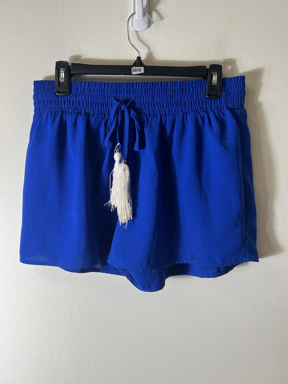 C Luce Bright Blue Elastic Waist Short Shorts Sz L